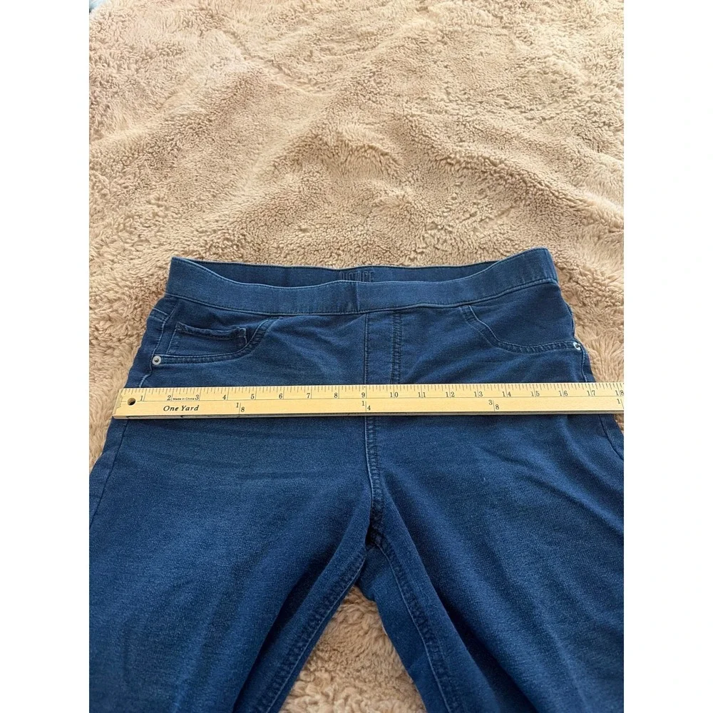 Justice Girls Mid Rise Denim Leggings Dark Wash Blue Sz 20 Plus Pull On Jeggings